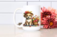 Baby Puppy with Autumn Vegetables | Watercolor Gnome Product Image 2
