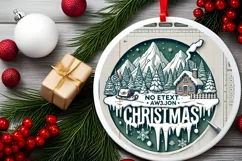 Round Christmas Ornament Sublimation|Clipart Product Image 1