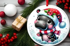 Round Christmas Ornament Sublimation|Clipart Product Image 2