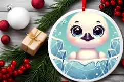 Round Christmas Ornament Sublimation|Clipart Product Image 1