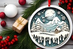 Round Christmas Ornament Sublimation|Clipart Product Image 2