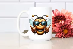 Smiling Bee with Sunglasses | Watercolor Clipart Product Image 2