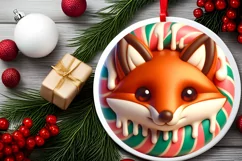 Round Christmas Ornament Sublimation|Clipart Product Image 2