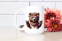 Smiling Bear with Sunglasses | Watercolor Clipart Product Image 2