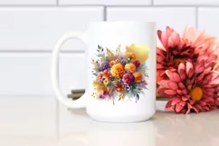 Vibrant Bouquet Watercolor Abstract | Sublimation | Clipart Product Image 2