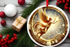 Round Christmas Ornament Sublimation|Clipart Product Image 1