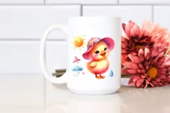 Colorful Smiling Baby Duck Clipart Product Image 2