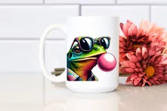Frog Portrait with Sunglasses | Watercolor Clipart Product Image 2