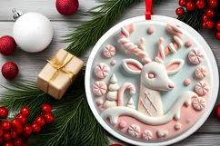 Round Christmas Ornament Sublimation|Clipart Product Image 1