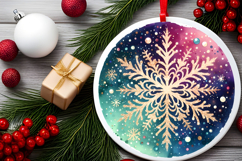 Round Christmass Ornament PNG Product Image 2