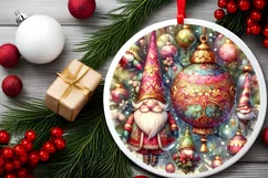 Round Christmas Ornament Sublimation|Clipart Product Image 2