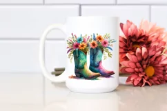 Colorful Cowboy Boots Flower Pot | Clipart Product Image 2