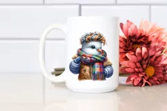 Funny Baby Dove Dressed for Winter PNG Product Image 2