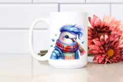 Funny Baby Dove Dressed for Winter PNG Product Image 2
