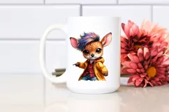 Cute Baby Deer Dancing, Cool Haircut PNG Product Image 2