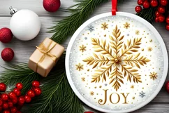 Round Christmas Ornament Sublimation|Clipart Product Image 2