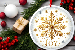 Round Christmass Ornament PNG Product Image 2