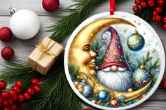 Round Christmas Ornament Sublimation|Clipart Product Image 1