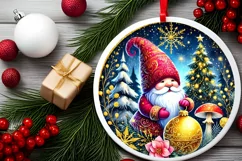 Round Christmas Ornament Sublimation|Clipart Product Image 2