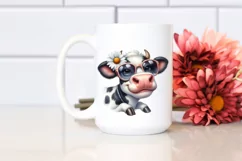 Cow with Goofy Smile and Daisy | Clipart Product Image 2