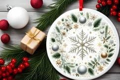 Round Christmas Ornament Sublimation|Clipart Product Image 2
