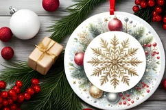Round Christmas Ornament Sublimation|Clipart Product Image 2