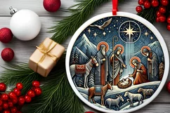 Round Christmas Ornament Sublimation|Clipart Product Image 1