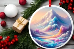 Pastell Molten Candy Winter Scene Ornament PNG Product Image 2