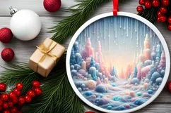 Pastell Molten Candy Winter Scene Ornament PNG Product Image 2
