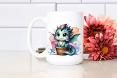 Cute Baby Dragon In Vase | Clipart Product Image 2