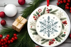 Round Christmas Ornament Sublimation|Clipart Product Image 2