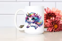 Cute Unicorn Running, Cool Haircut PNG Product Image 2