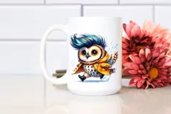 Cute Baby Owl Watercolor PNG Product Image 2