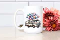 Vintage Rusted RV with Huge Balloons PNG Product Image 2