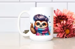 Cute Baby Owl Posing, Cool Haircut PNG Product Image 2