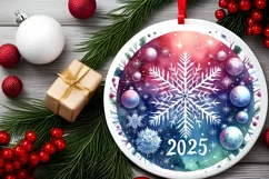 Round Christmas Ornament Sublimation|Clipart Product Image 2