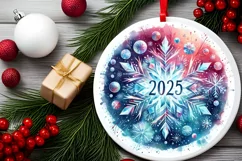 Round Christmas Ornament Sublimation|Clipart Product Image 2