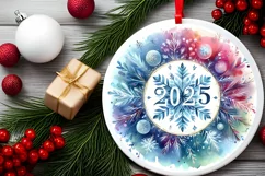 Round Christmas Ornament Sublimation|Clipart Product Image 2