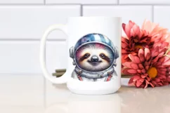 Colorful Baby Sloth Astronaut Clipart Product Image 2
