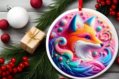 Round Christmas Ornament Sublimation|Clipart Product Image 2