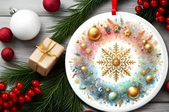 Round Christmas Ornament Sublimation|Clipart Product Image 2