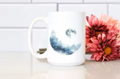 Simple Moon Watercolor Image | Tshirt|Tumbler|Mug|Clipart Product Image 2