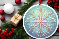 Round Christmas Ornament Sublimation|Clipart Product Image 2