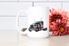 Vintage Semi Truck Fireworks Sticker Flower Clipart Product Image 2