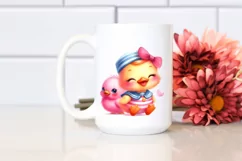 Colorful Baby Duck Sailor Sun | Sublimation | Clipart Product Image 2