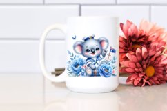 Colorful Baby Koala Sailor Flowers Clipart Product Image 2
