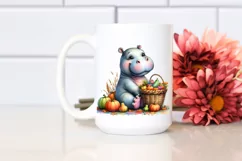 Colorful Baby Hippo | Watercolor | Basket Product Image 2