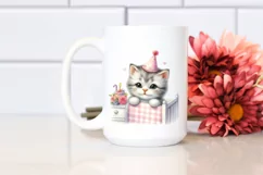 A Cute Baby Cat with Party Hat PNG Product Image 2