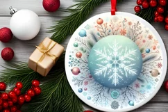 Round Christmas Ornament Sublimation|Clipart Product Image 2