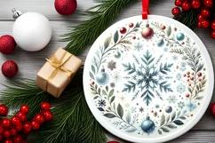 Round Christmas Ornament Sublimation|Clipart Product Image 2